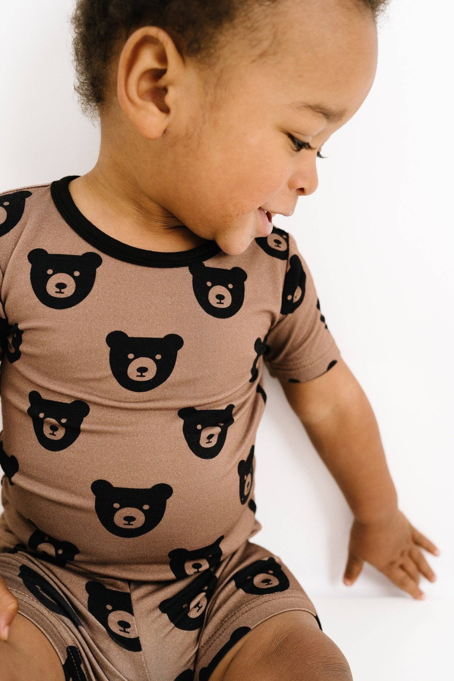 Brown Bear Bamboo Shorts Set