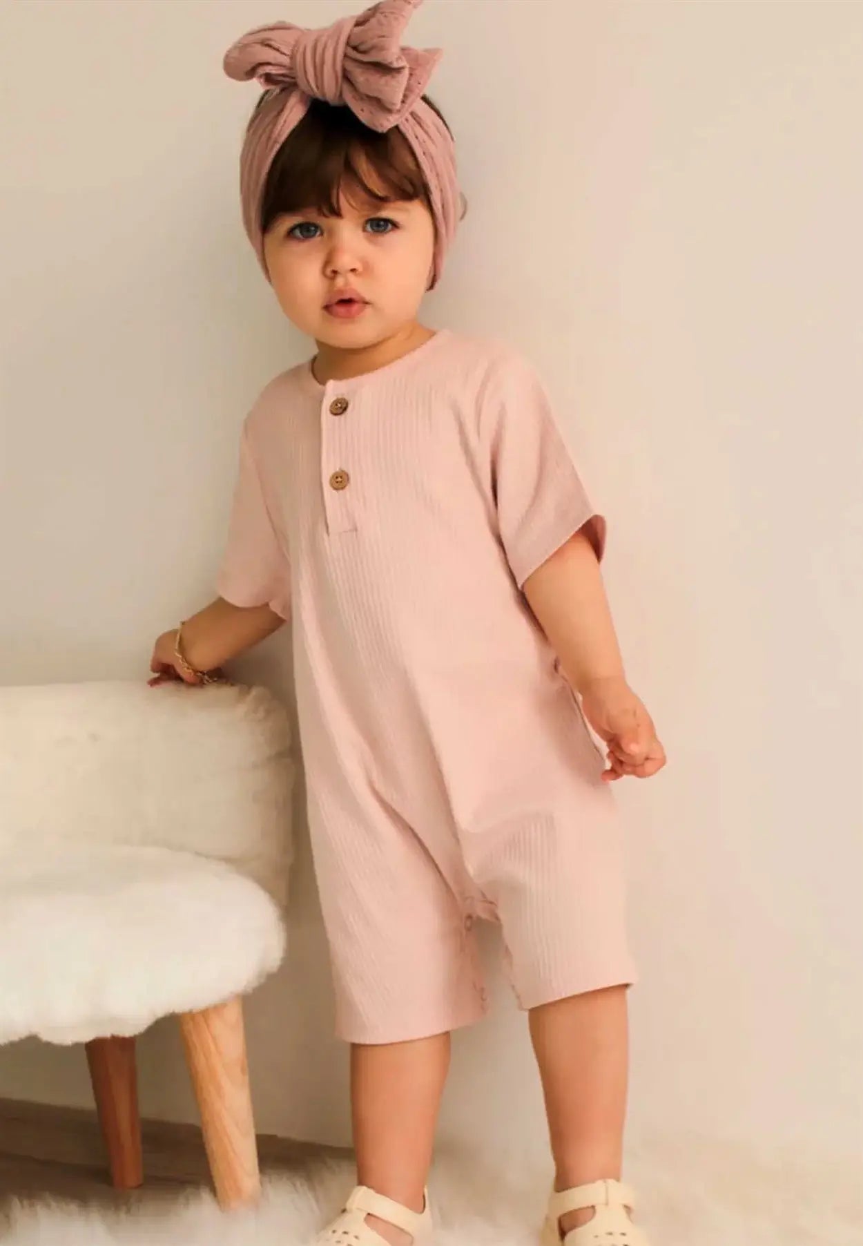 Powder Pink Baby Romper