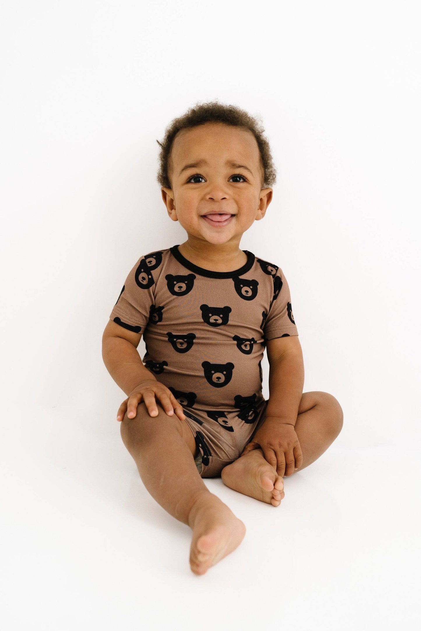 Brown Bear Bamboo Shorts Set