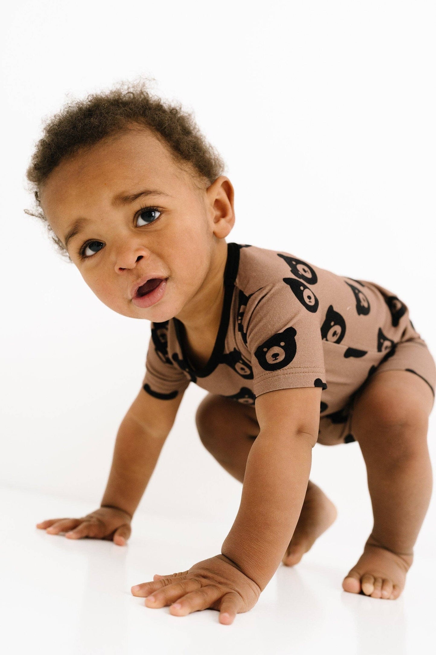 Brown Bear Bamboo Shorts Set