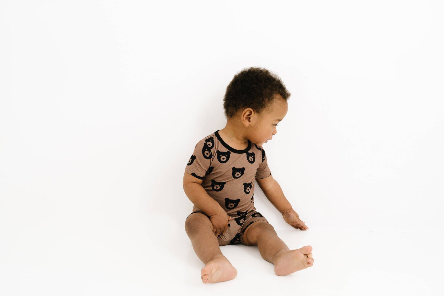 Brown Bear Bamboo Shorts Set