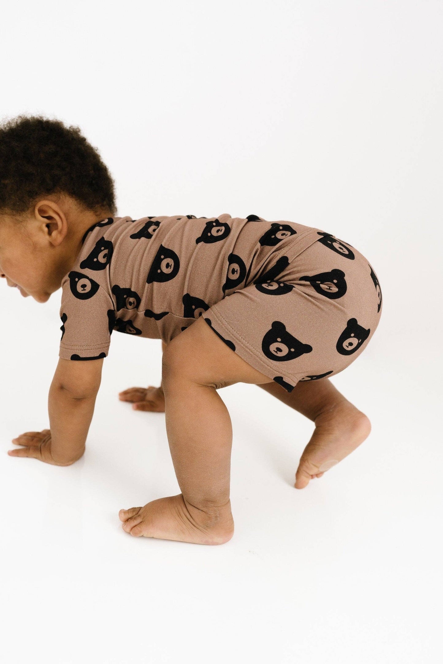 Brown Bear Bamboo Shorts Set