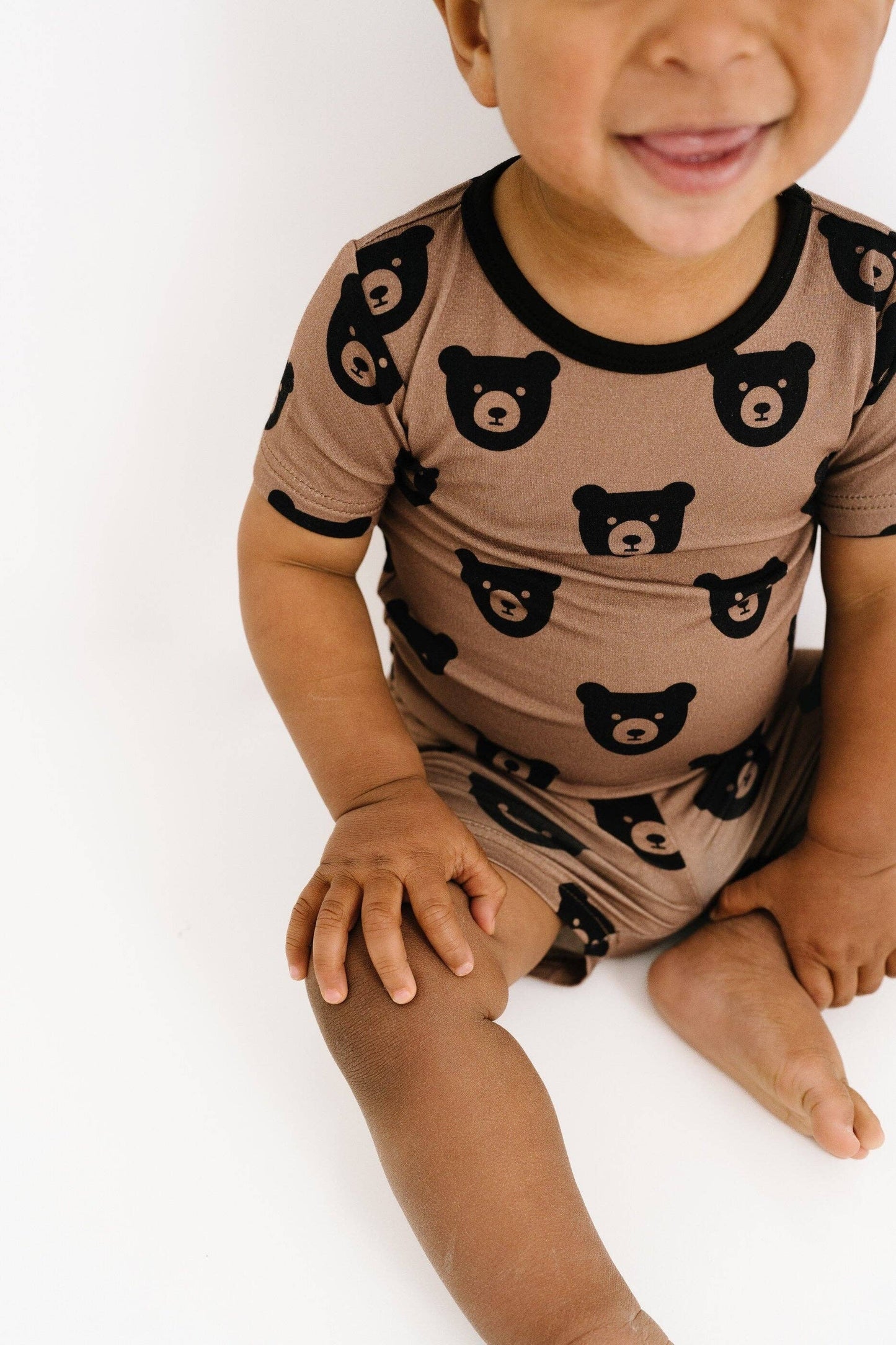 Brown Bear Bamboo Shorts Set