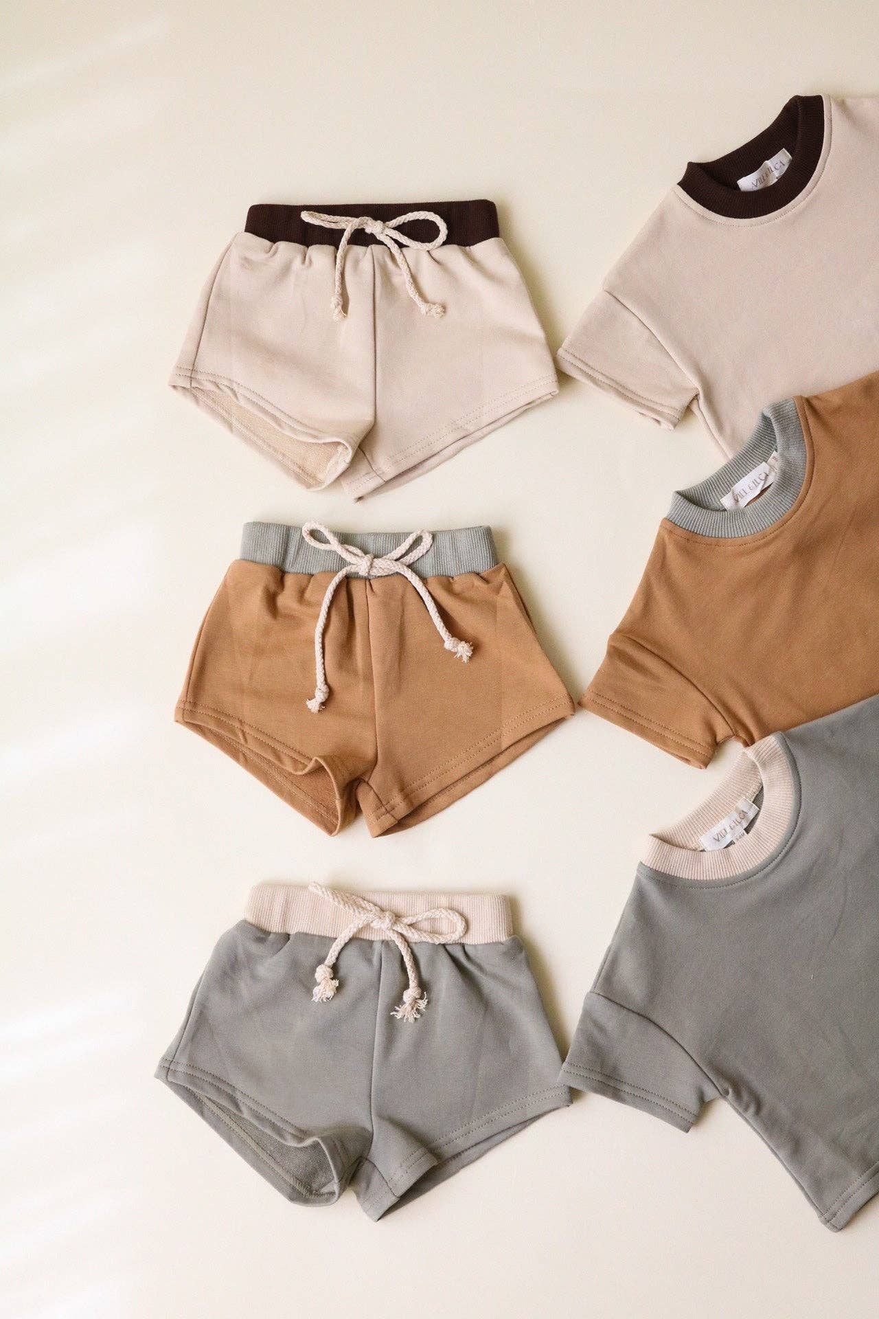 Two Tone Shorts Set