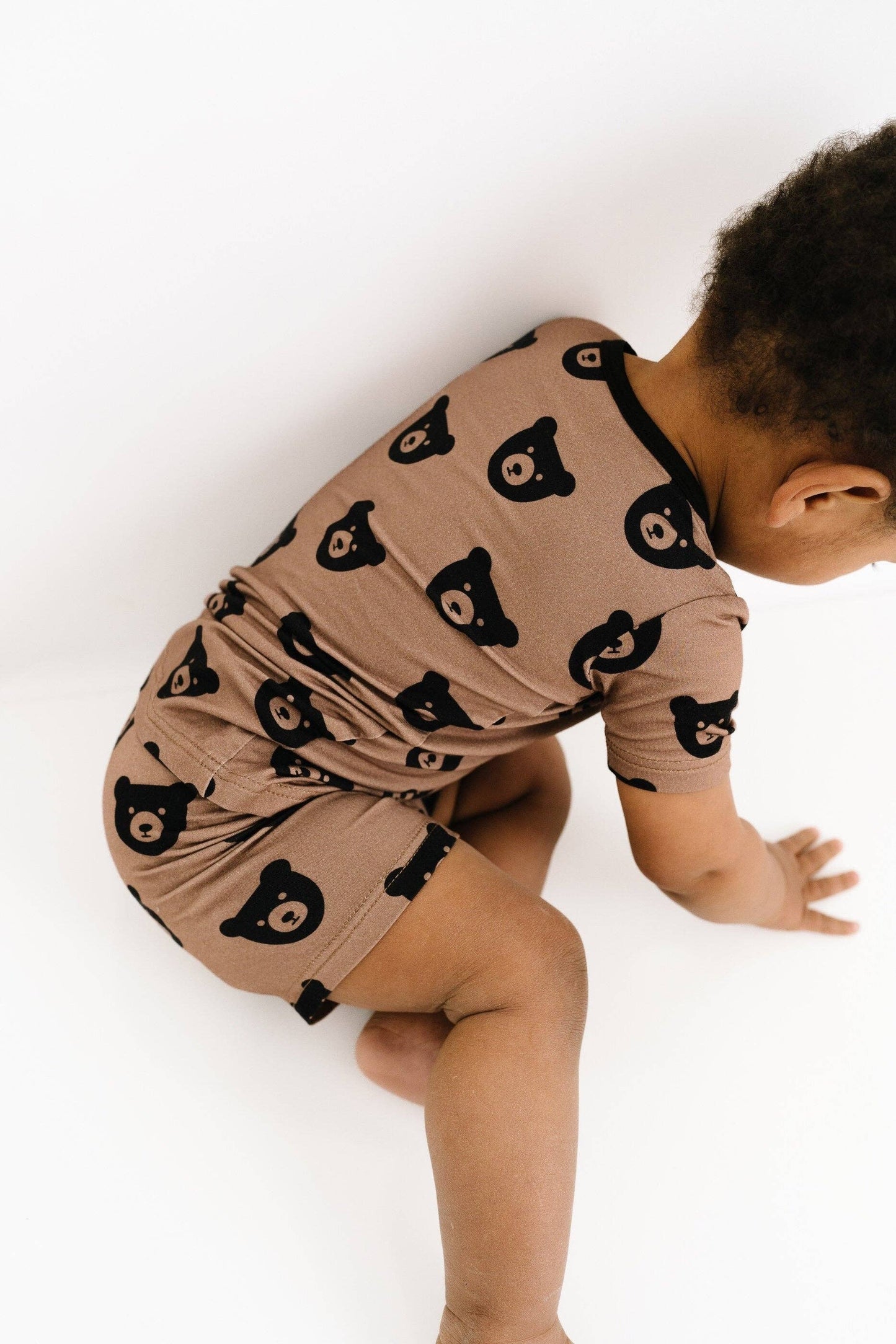 Brown Bear Bamboo Shorts Set